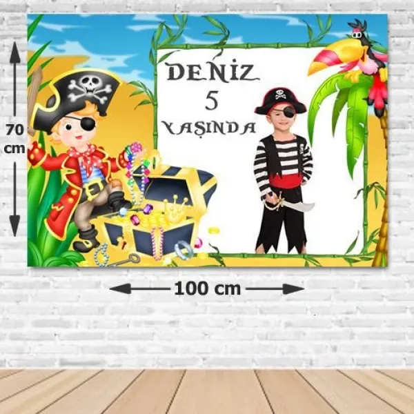 Korsan Doğum Günü Parti Afişi 70*100 cm