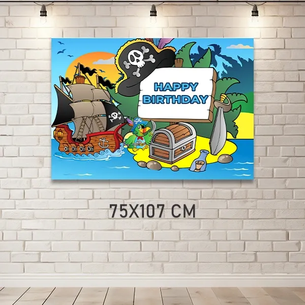 Korsan Doğum Günü Parti Afişi (75x107 cm)