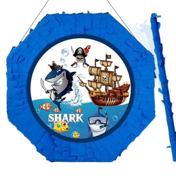 Korsan Köpekbalığı Pinyata 42 cm + Sopası