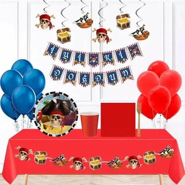 Korsan Temalı 16 Kişilik Ekonomik Parti Seti