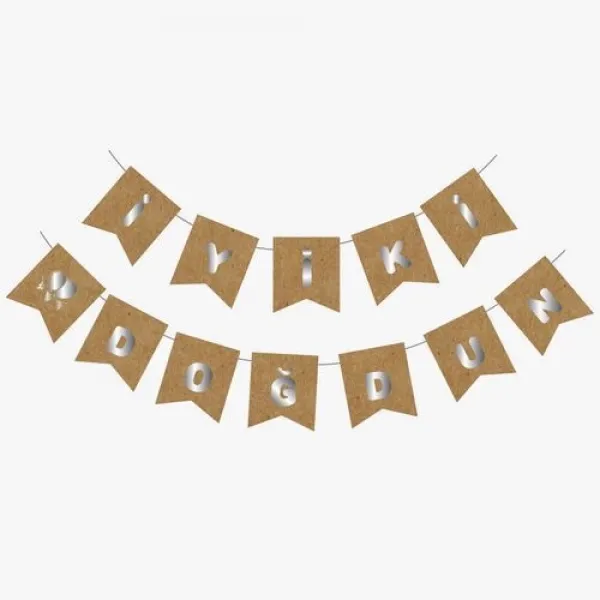 Kraft İyi Ki Doğdun Yazısı Gümüş Yaldızlı 180 cm