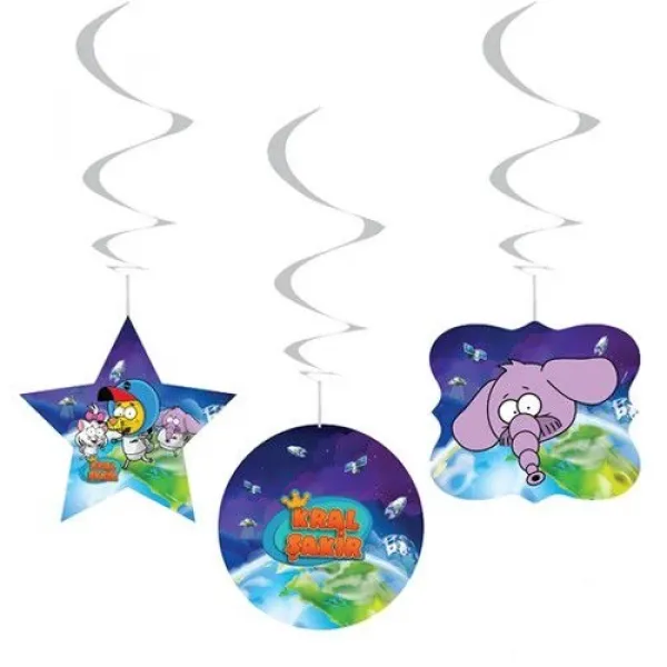 Kral Şakir Uzayda Asmalı Tavan Süsü 6 Adet