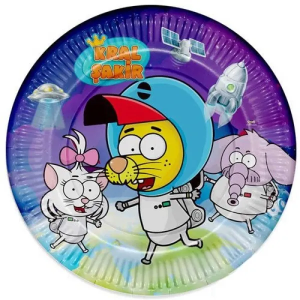 Kral Şakir Uzayda Karton Tabak (8 adet)