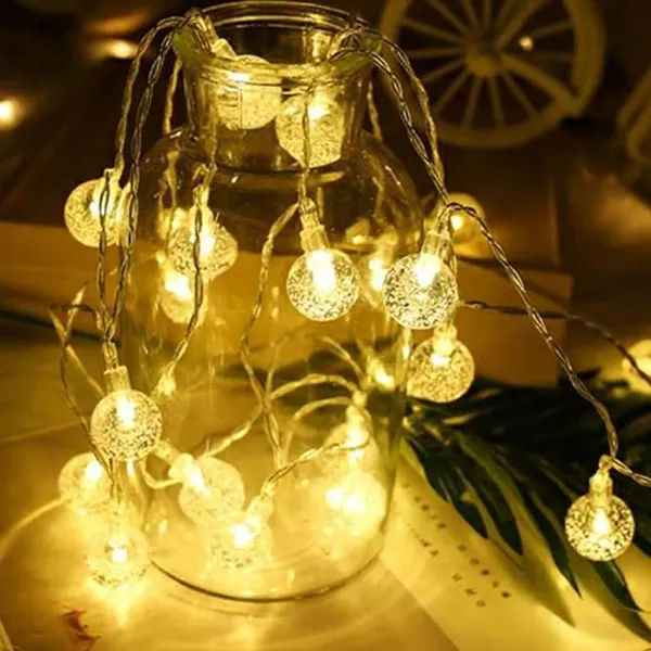 Kristal Görünümlü Top Led ışık Fişli Gün ışığı (3 metre)