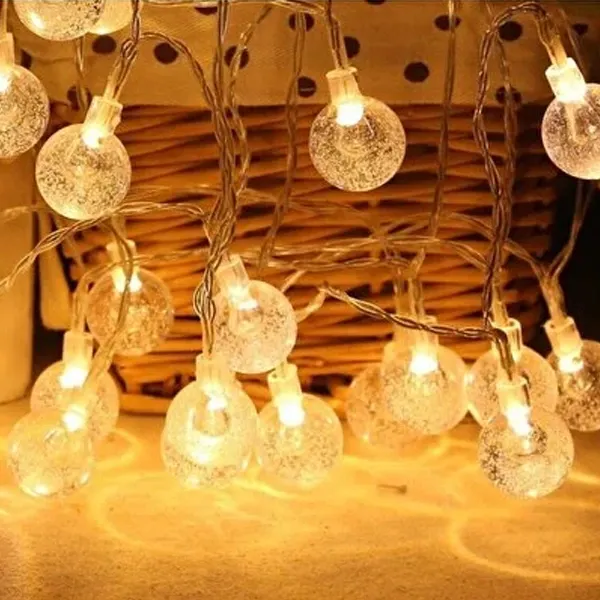 Kristal Görünümlü Top Led ışık Fişli Gün ışığı (3 metre)