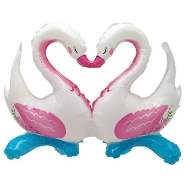 Kuğu Folyo Balon Pembe 2li (98x120 cm)