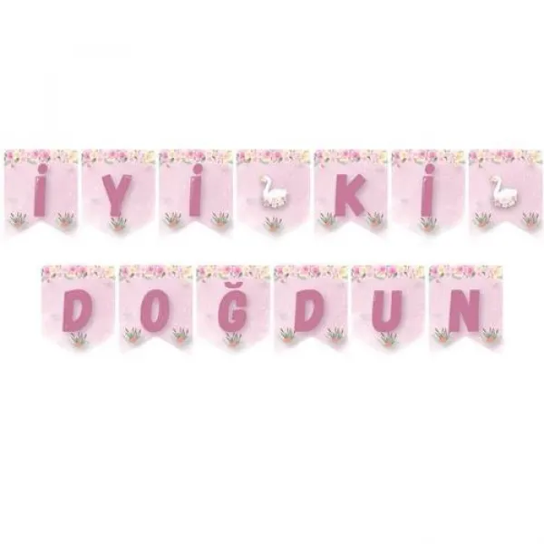 Kuğu Temalı İyi ki Doğdun Yazısı 190 cm