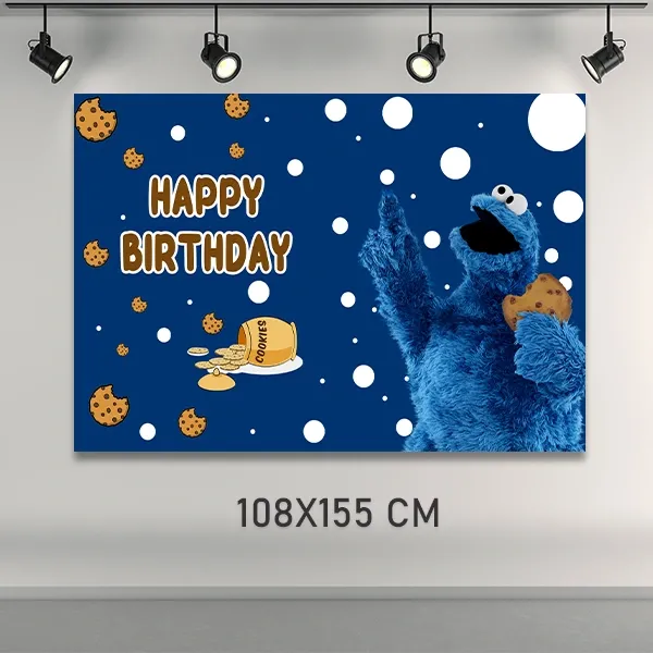 Kurabiye Canavarı Doğum Günü Parti Afişi (108x155 cm)