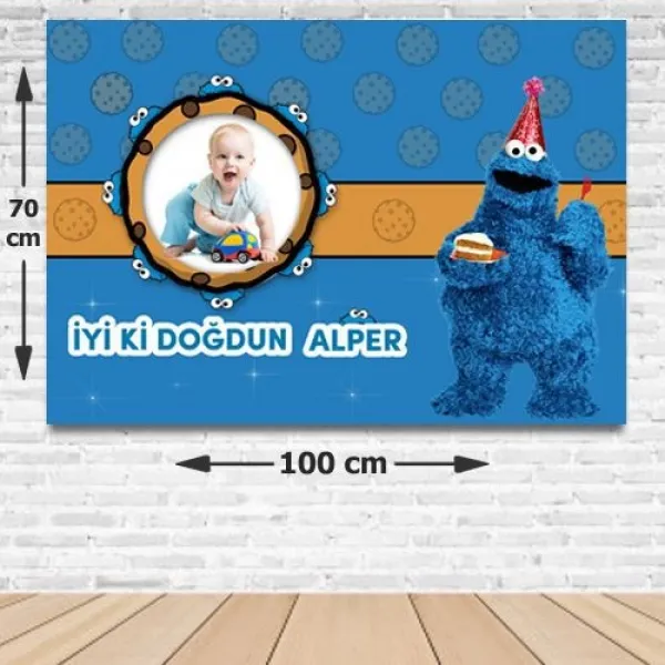 Kurabiye Canavarı Doğum Günü Parti Afişi 70*100 cm