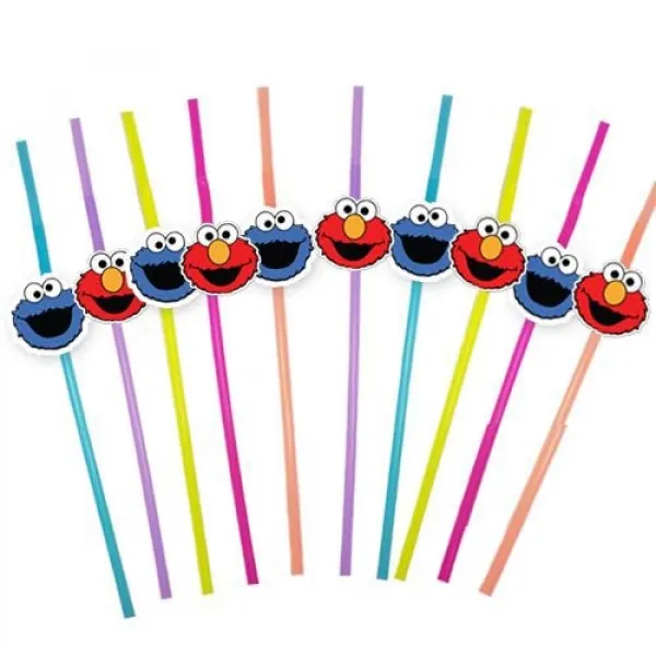 Kurabiye Canavarı & Elmo Artistik Pipet 10 Adet