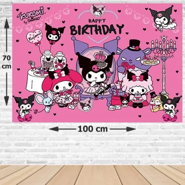 Kuromi Doğum Günü Afişi Fotosuz 70*100 cm