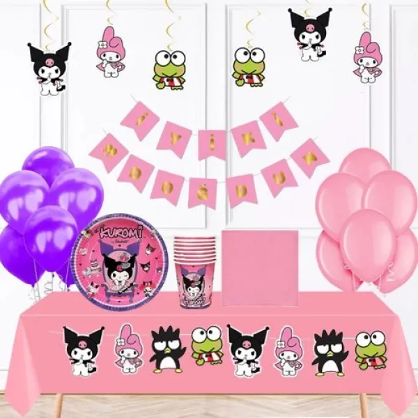 Kuromi Doğum Günü Süsleri Parti Seti 8 Kişilik
