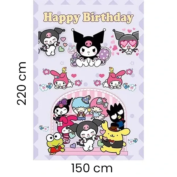 Kuromi Temalı Masa Önü Yer Kaplama Branda (150x220 cm)