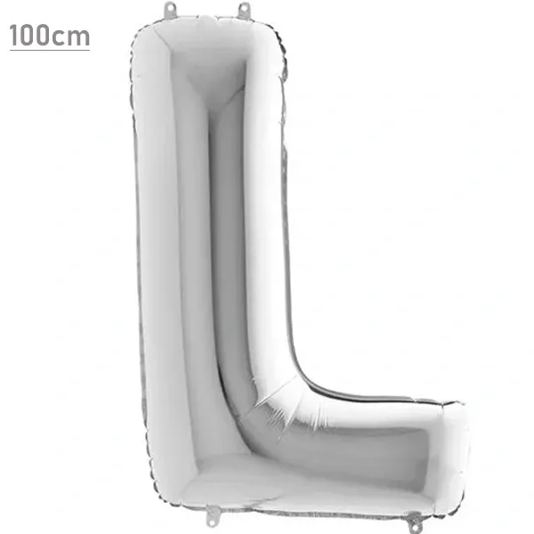 L Harf Folyo Balon – Gümüş – 100 cm (40 inch)