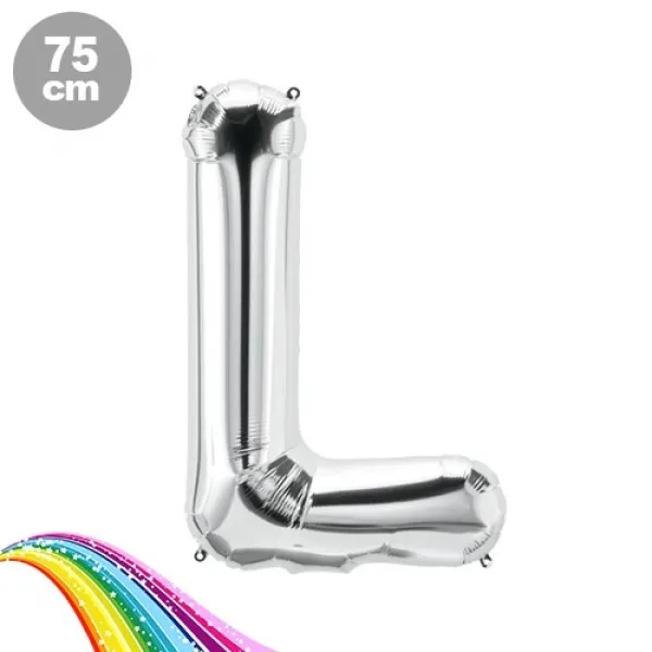 L - Harfi Folyo Balon Gümüş (75 cm)