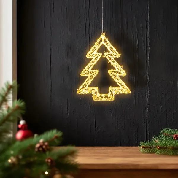 Led Işıklı Çam Ağacı Dekor (30x40 cm)