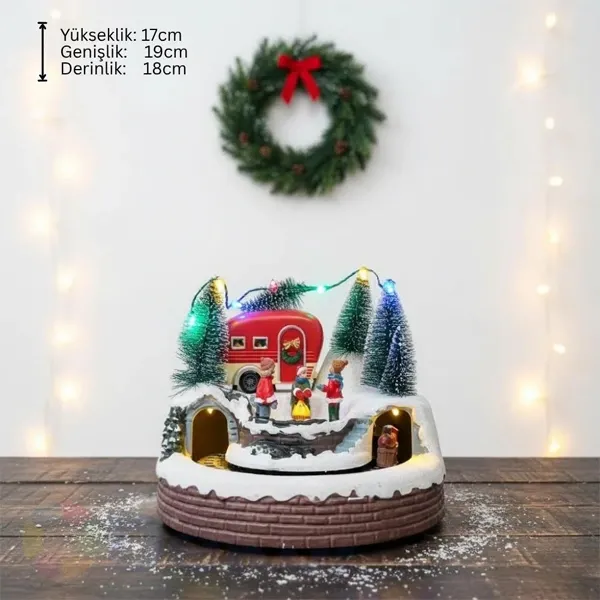 Led ışıklı Müzikli Hareketli Tren Yılbaşı Kampı Dekor