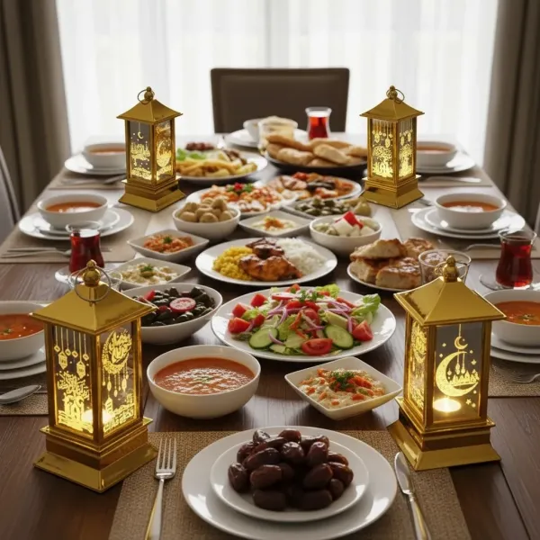 Led ışıklı Ramazan Plastik Fener Kandil Aynalı (12 cm - 1 Adet)