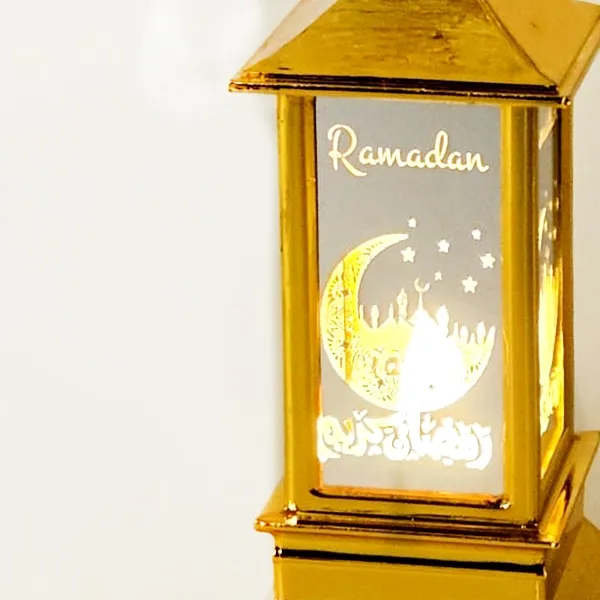 Led ışıklı Ramazan Plastik Fener Kandil Aynalı (12 cm - 1 Adet)