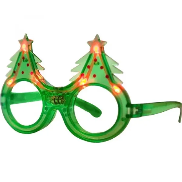 Led ışıklı Yılbaşı Çam Ağacı Gözlük - 1 Adet