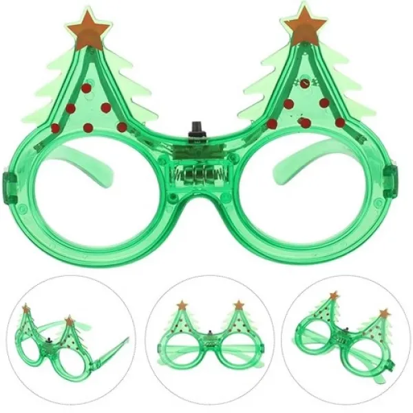Led ışıklı Yılbaşı Çam Ağacı Gözlük - 1 Adet
