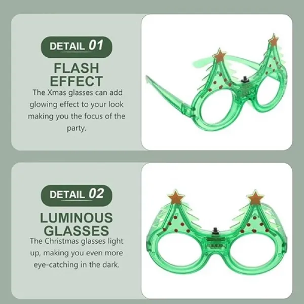 Led ışıklı Yılbaşı Çam Ağacı Gözlük - 1 Adet