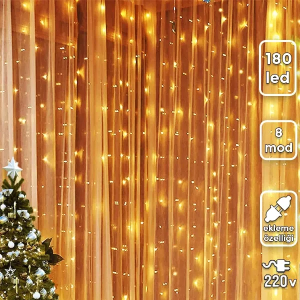 Led Perde ışık Eklemeli Modüllü Fişli Gün ışığı (3x2 Metre)