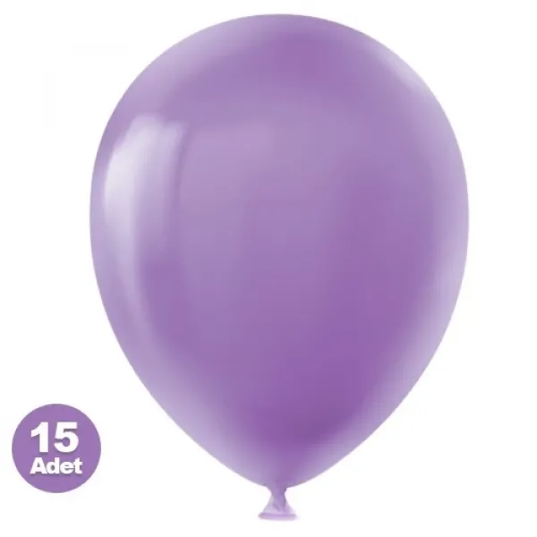 Lila Pastel Balon 15 Adet