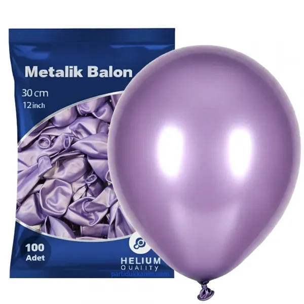 Lila Balon Metalik 100 Adet