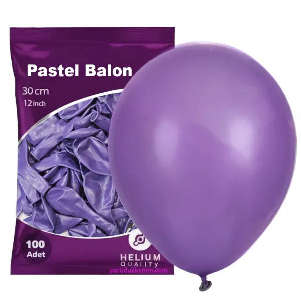 Lila Pastel Balon 100 Adet
