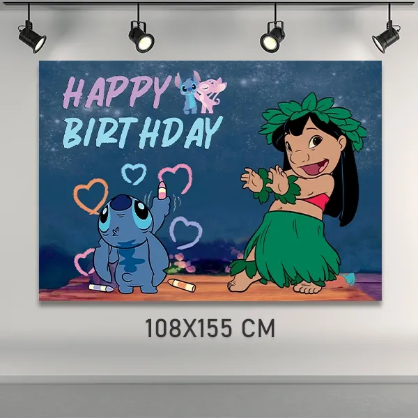 Lilo ve Stiç Doğum Günü Afişi (108x155 cm)
