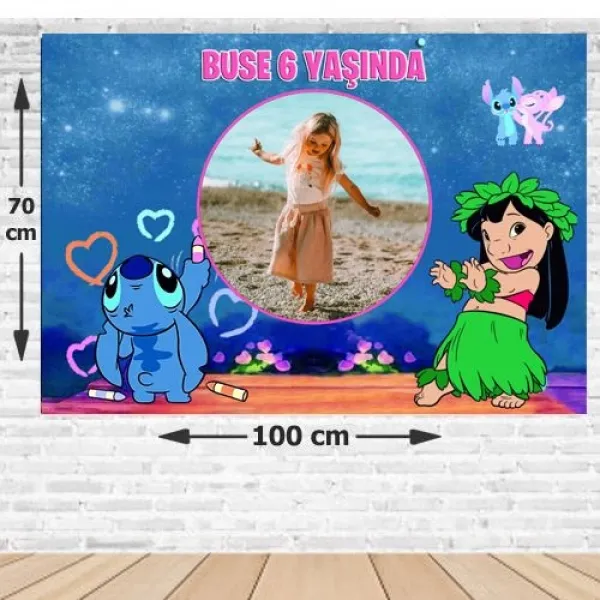 Lilo ve Stiç Doğum Günü Afişi 70*100 cm