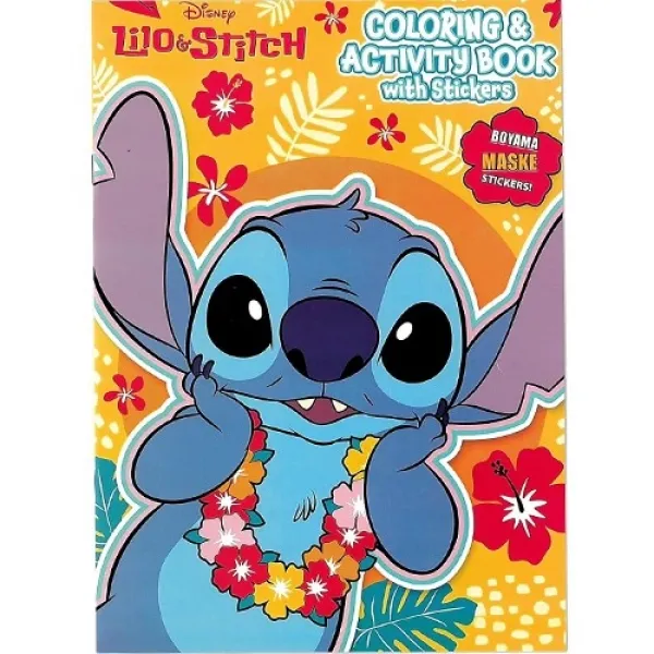 16 Sayfa Lilo ve Stitch Boyama Kitabı Stickerlı 1 Adet