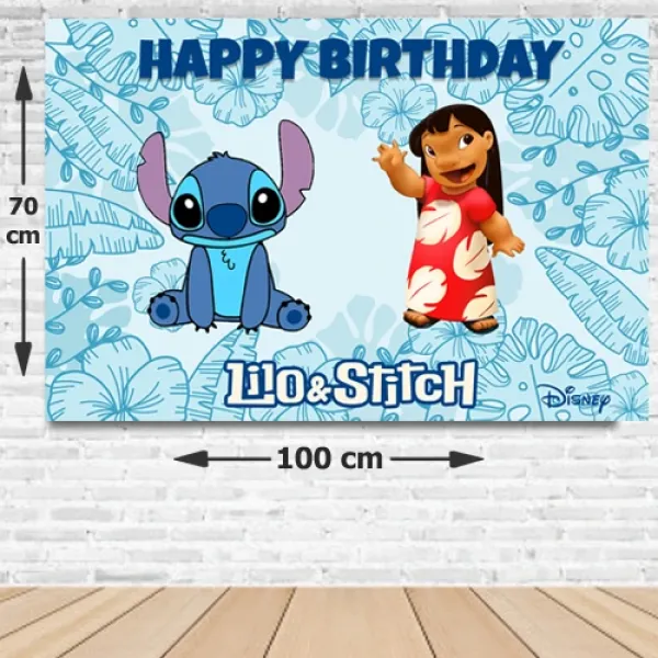 Lilo ve Stitch Doğum Günü Arka Fon (70x100 cm)
