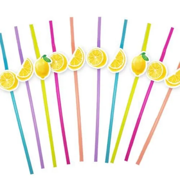 Limon Temalı Artistik Pipet 10 Adet