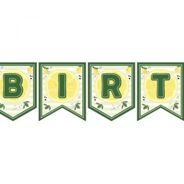 Limon Temalı Happy Birthday Yazısı 190 cm