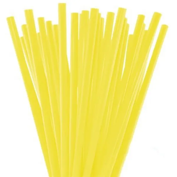 Limonata Geniş Pipet Renk Sarı 100 Adet