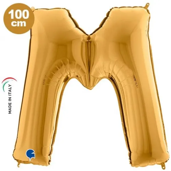 M Harf Folyo Balon – Gold – 100 cm (40 inch)