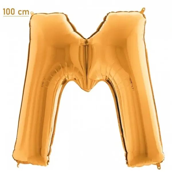 M Harf Folyo Balon – Gold – 100 cm (40 inch)