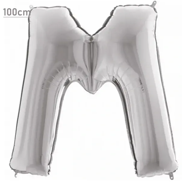 M Harf Folyo Balon – Gümüş – 100 cm (40 inch)