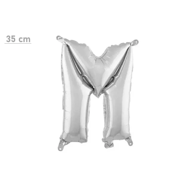 M Harf Folyo Balon – Gümüş – (35 cm - 16 inch)