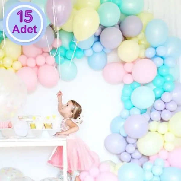 Makaron Balon Karışık 15 Adet