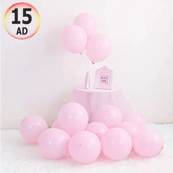 Makaron Balon Pembe 15 Adet