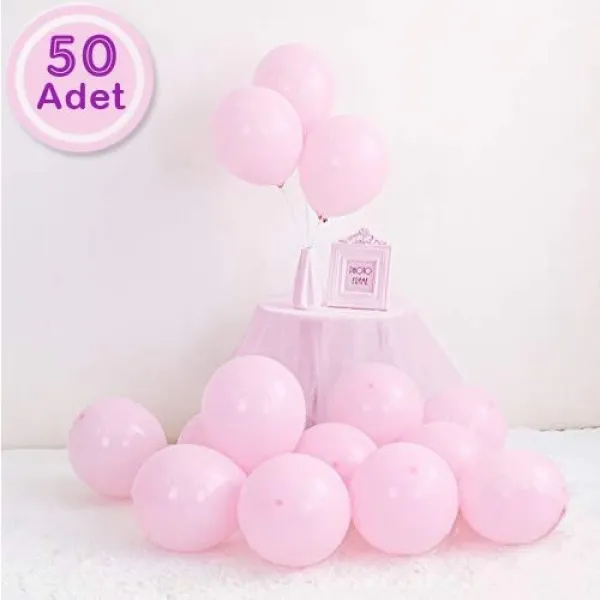 Makaron Balon Pembe 50 Adet