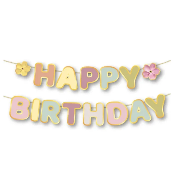 Makaron Renkli Happy Birthday Yazısı 210 cm