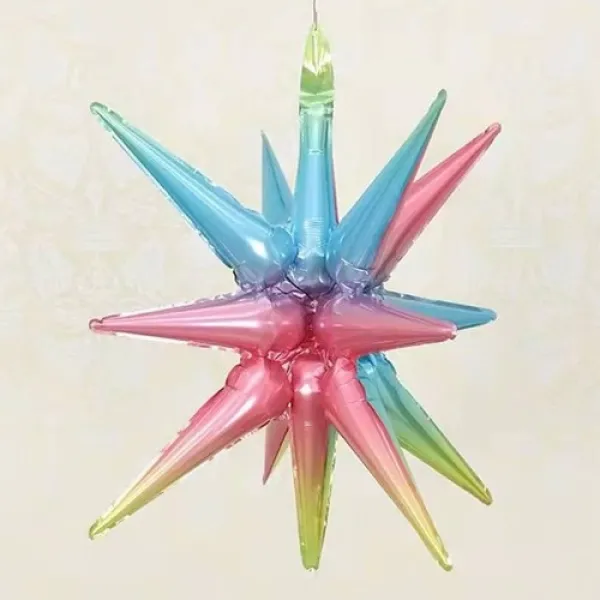 Makaron Renkli Kutup Yıldızı Folyo Balon 55 cm