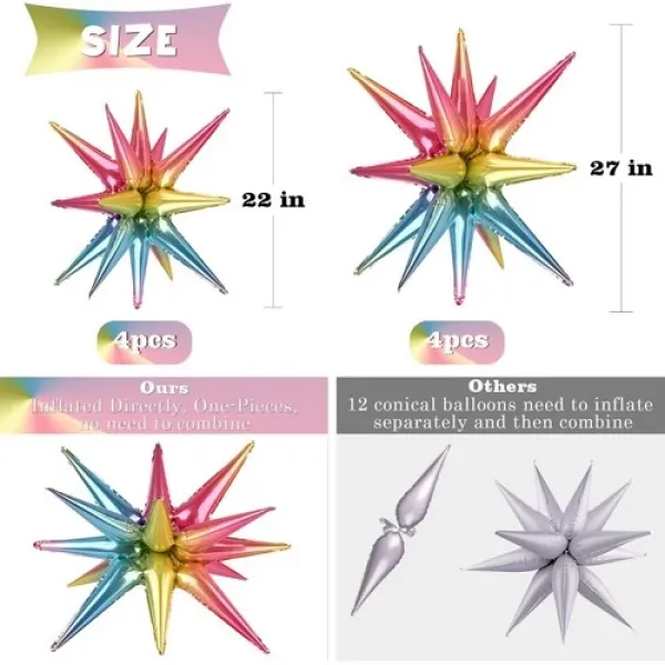 Makaron Renkli Kutup Yıldızı Folyo Balon 55 cm
