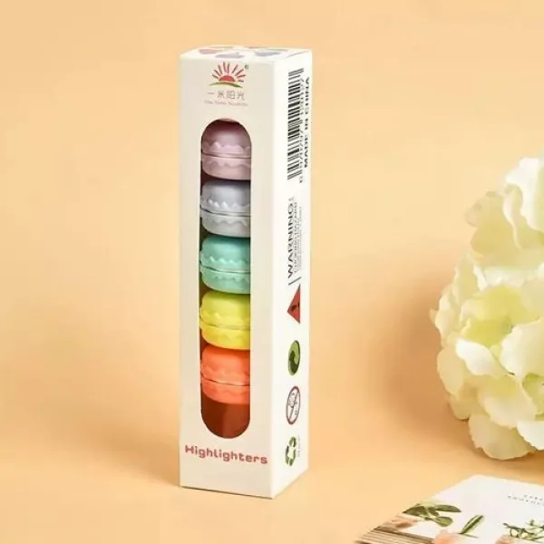 Makaron Şekilli Fosforlu Kalem 6lı