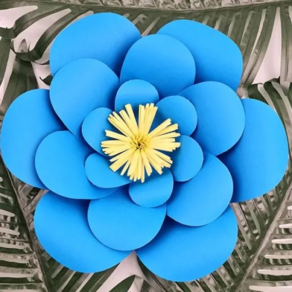 Mavi Kağıt Çiçek 1 Adet (30 cm)