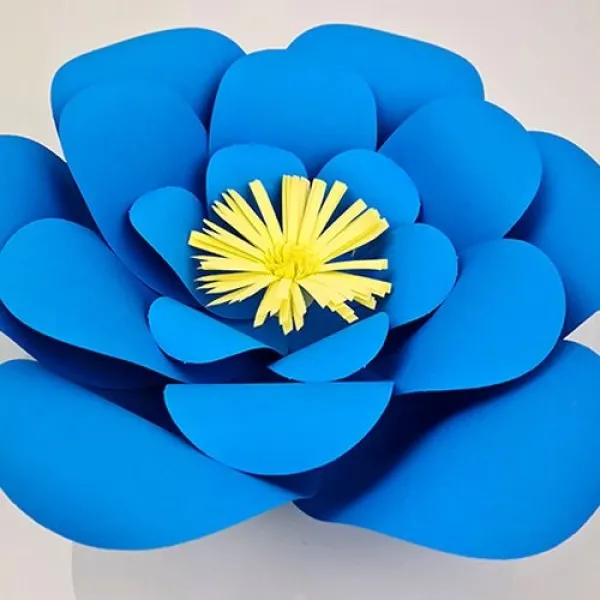 Mavi Kağıt Çiçek 1 Adet (30 cm)